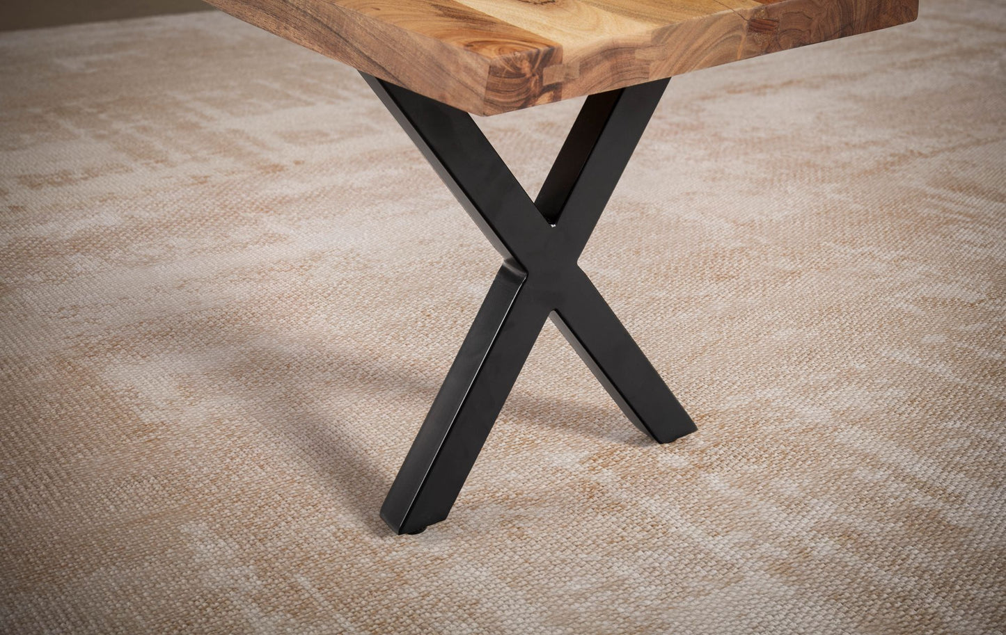 Esszimmerbank 180 mal 40 mal 45 5 cm Akazie Massivholz Metall mit Baumkante Esstischbank Modern Holzbank Massiv ohne Lehne Kuechenbank Essbank mit mal Beinen Sitzbank Esszimmer Gross