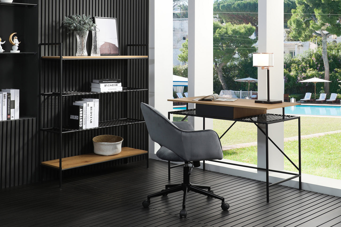 Schreibtisch Natur Schwarz