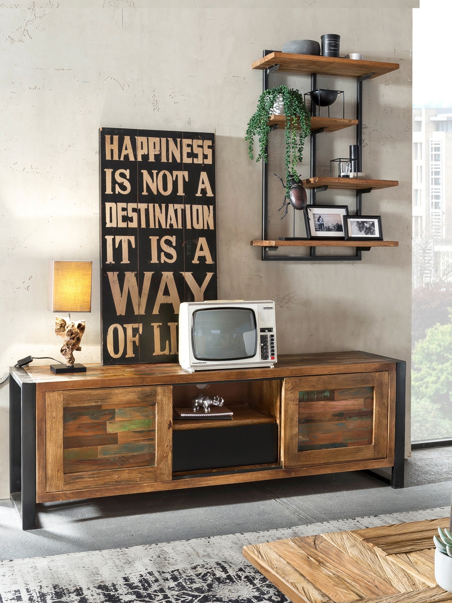 Wandregal 4 Boeden Groesse der Boeden 2 x 46x24 cm und 2 x 71x24 cm Abstand zwischen den Boeden 24 cm