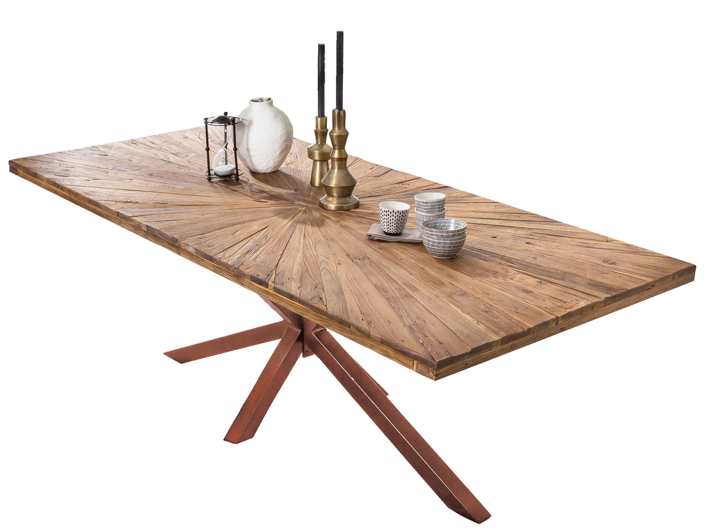 Tischplatte 220x100 cm Teak natur Plattenstaerke 50 mm Plattenstaerke 50 mm