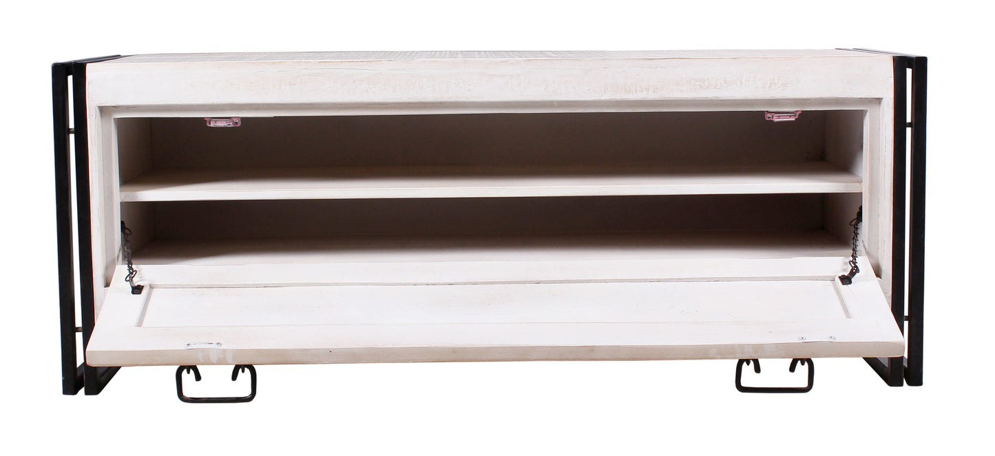 Schuhschrank 1 Klappe Innenmasse 112x37x115 cm fuer ca 8 Paar Schuhe Abstand zum Boden 11 cm