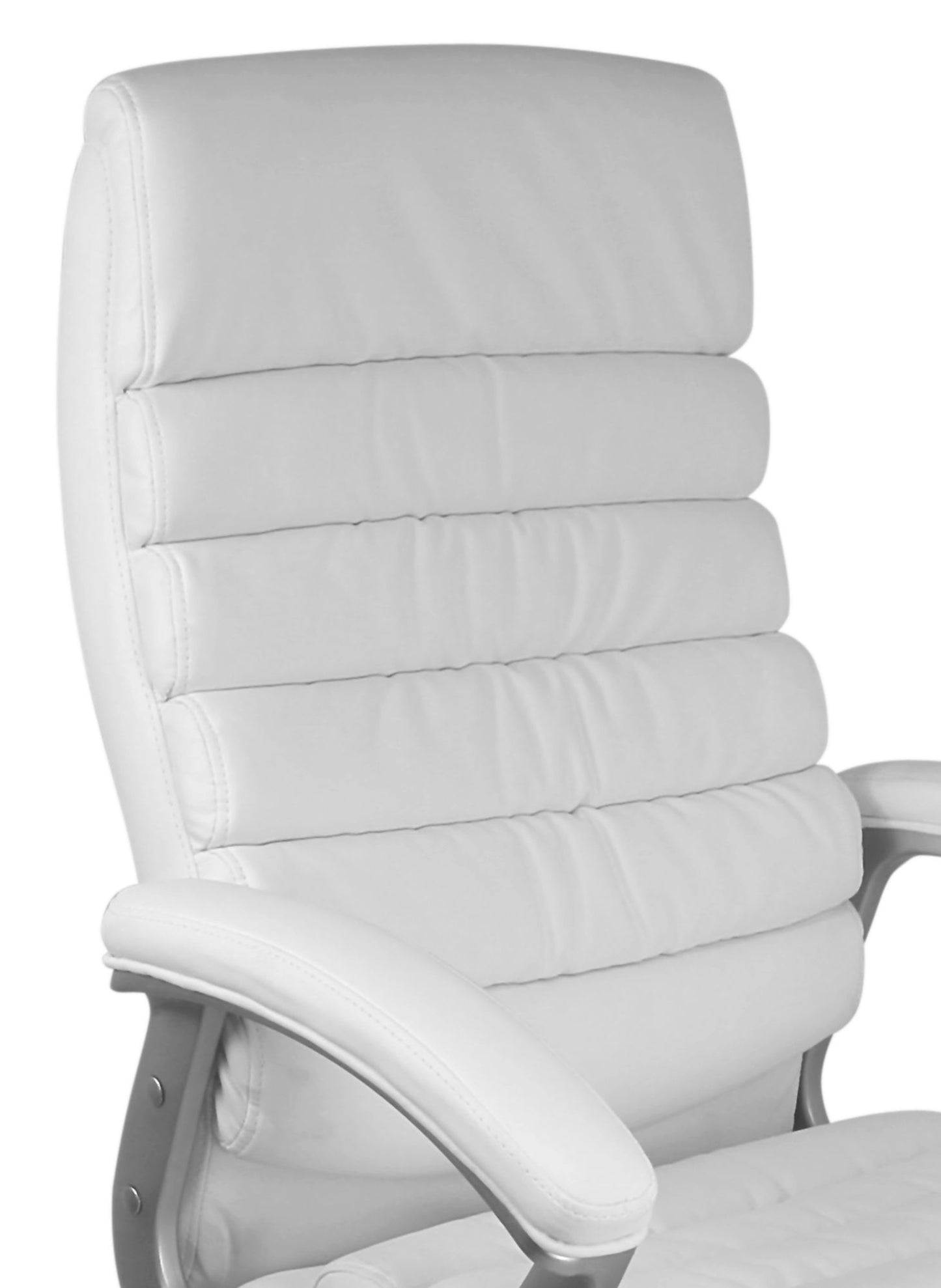 Valencia Buerostuhl Kunstleder Weiss ergonomisch mit Kopfstuetze Design Chefsessel Schreibtischstuhl mit Wippfunktion Drehstuhl hohe Ruecken Lehne mal mal L 120 kg