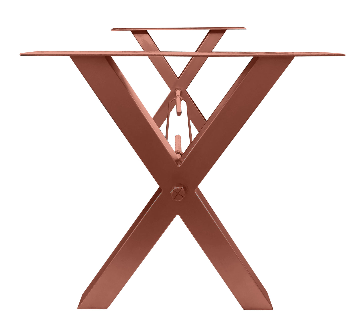 Tischgestell antikbraun fuer Platten von 160 bis 240 cm (ausser 07173-01) Vierkantrohre 75x75 cm Laengeneinstellung (innen gemessen) ca 112 - 180 cm