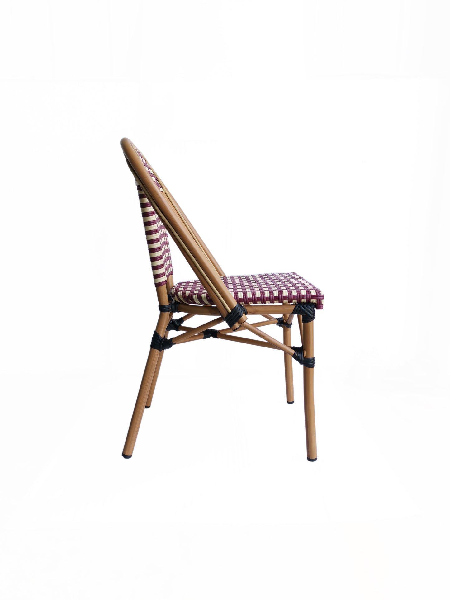 Stuhl 2er-Set Rattan-Optik Sitzhoehe 46 cm Sitzbreite 42 cm Sitztiefe 41 cm wetterfest UV-bestaendig stapelbar (9 Stueck) belastbar bis 120 kg