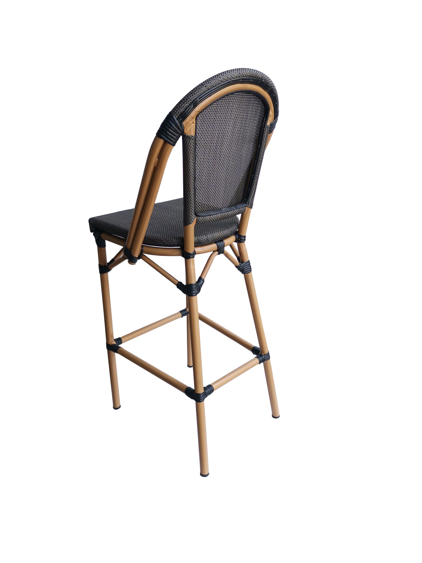 Barhocker Rattan-Optik Sitzhoehe 76 cm Sitzbreite 42 cm Sitztiefe 41 cm wetterfest UV-bestaendig stapelbar (4 Stueck) belastbar bis 120 kg