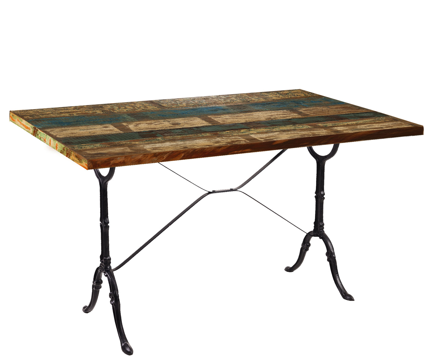 Tischplatte 120x65 cm rechteckig buntes Altholz