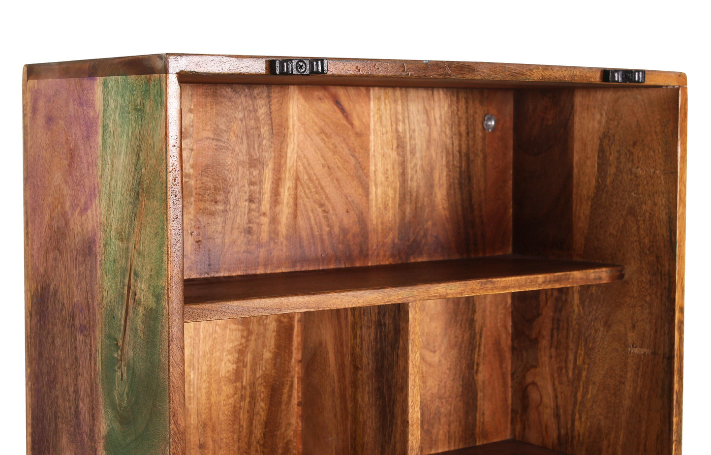 Klapptisch mit 2 Hockern zum Wandschrank zusammenklappbar innen 7 Faecher Masse des Hockers 36x255x50 cm Hoehe des Tischs 77 cm Fachmasse 275x23x18 cm und 55x23x18 cm