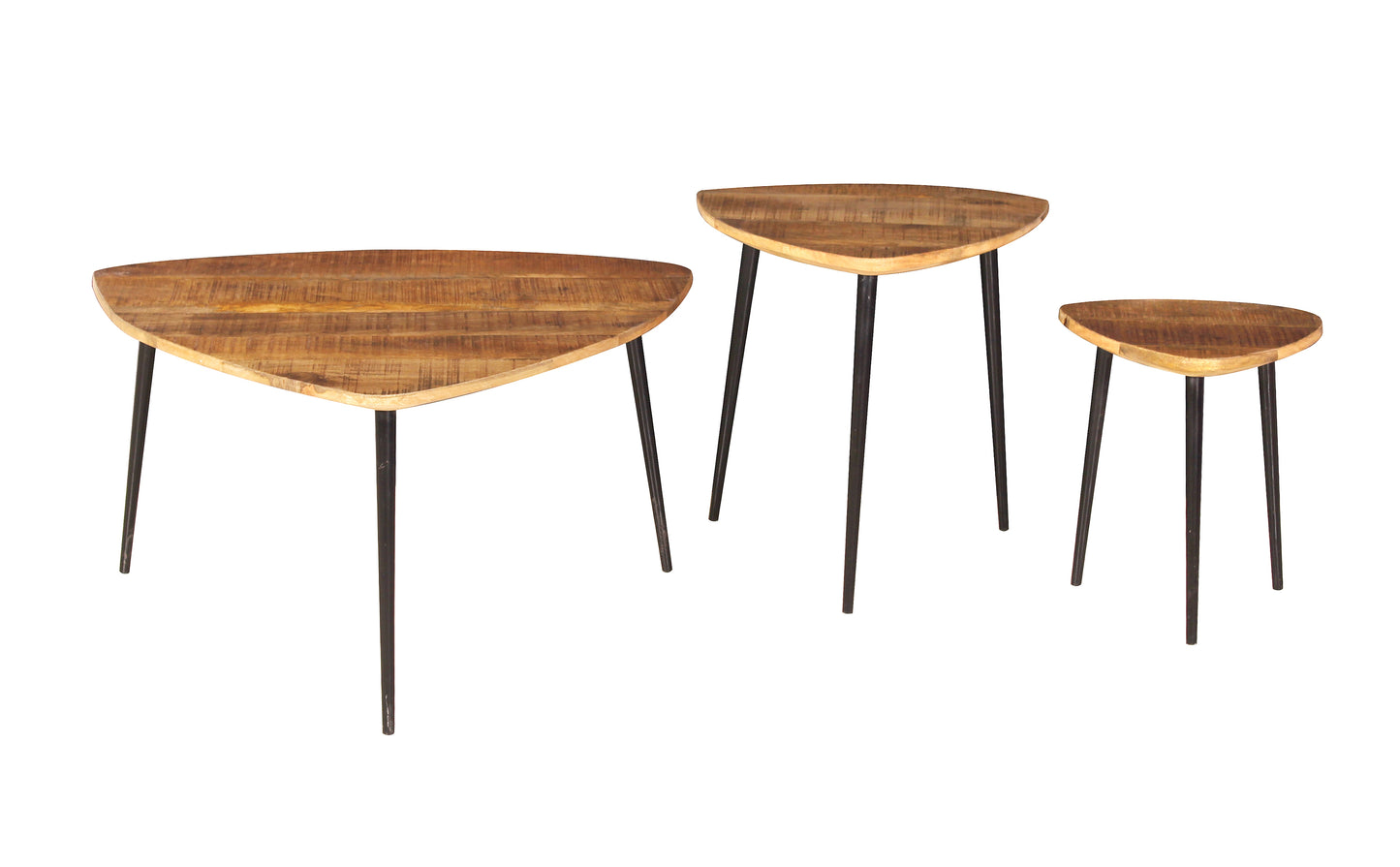 Couchtisch 40x37x37 cm dreieckig 3 Beine Plattenstaerke 25 mm