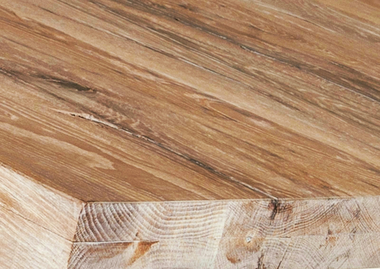 Tisch 180x90 cm Akazie natur mit Baumkante wie gewachsen und braunem Stern-Gestell Plattenstaerke 36 mm Vierkantrohre 6x6 cm