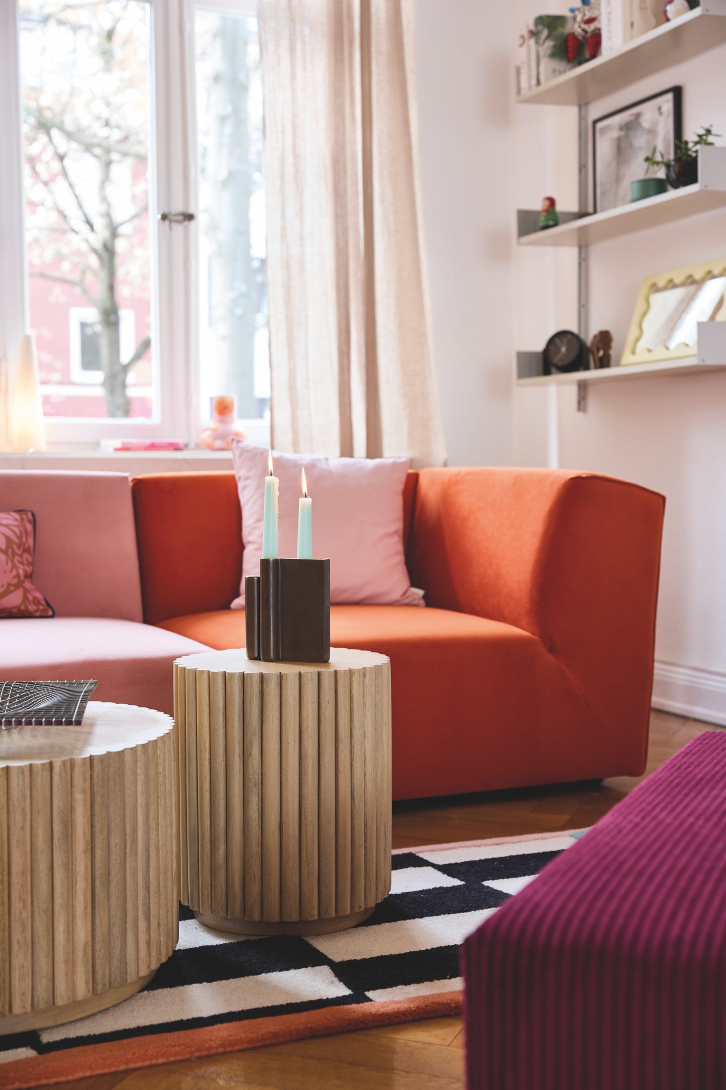 Tom Tailor Couchtisch 55x55 cm T-Ribbed Side Table Large Sockelhoehe ca 3 cm