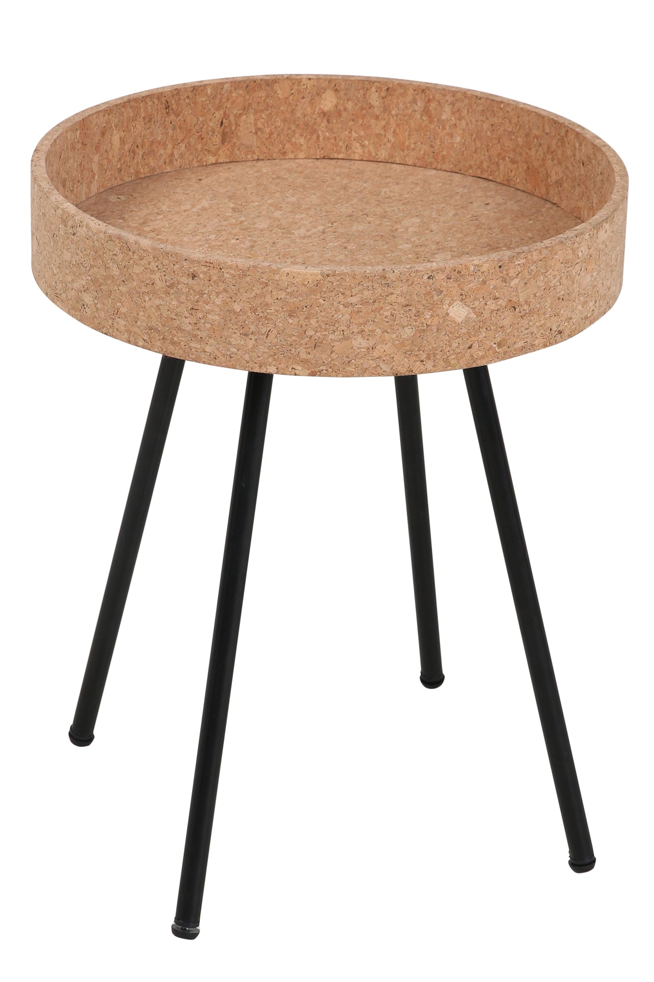 Beistelltisch 2er Set MDF mit Kork Stahlbeine Masse grosser Tisch ca B45xT45xH50 cm Masse kleiner Tisch ca B38xT38xH45 cm