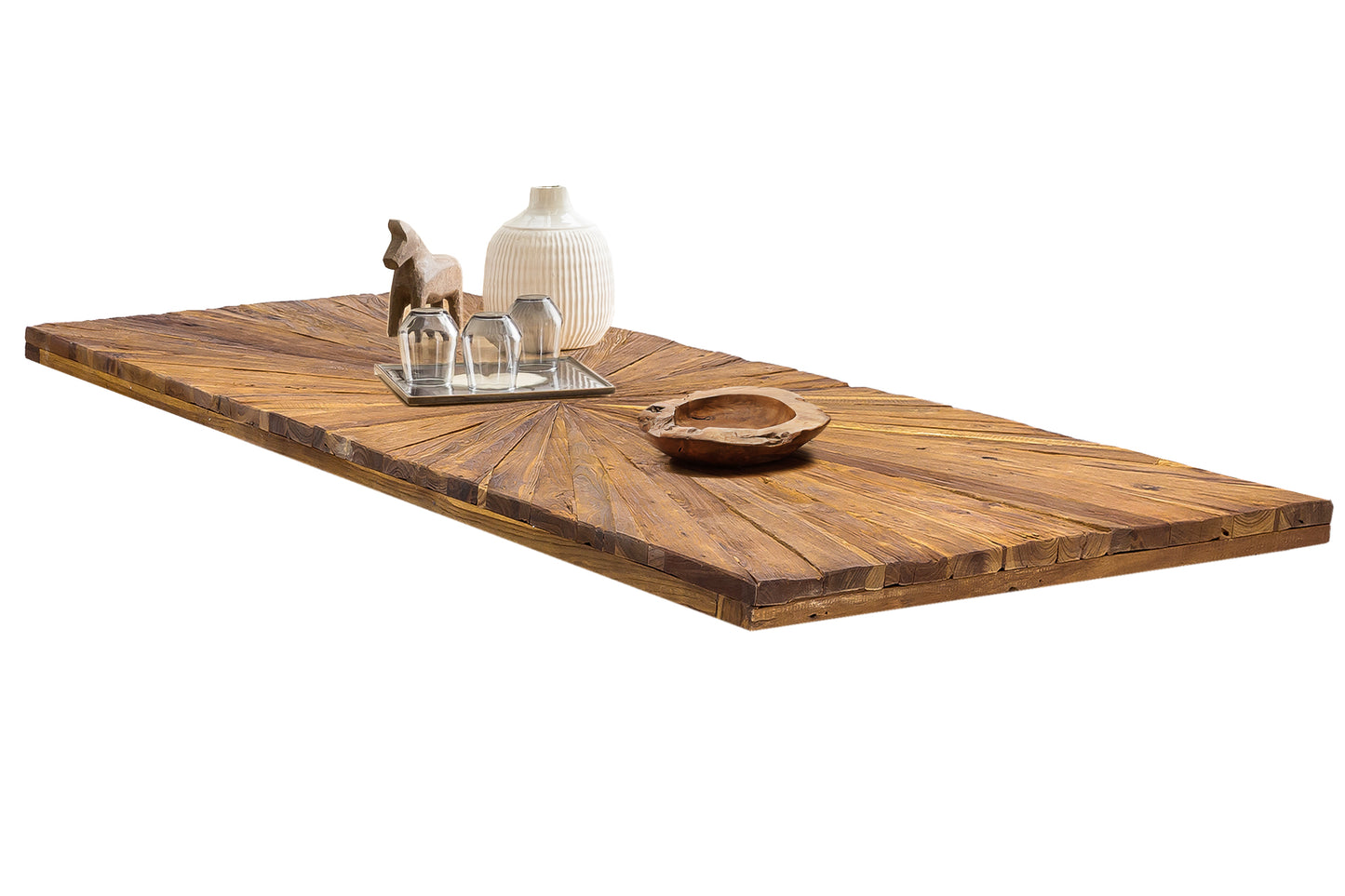 Tisch 200x100 cm Teak natur Plattenstaerke 50 mm Gestell A-foermig schwarz Bestehend aus Gestell 07114-44 + Tischplatte 07181-01 Kurbelrad ohne Funktion