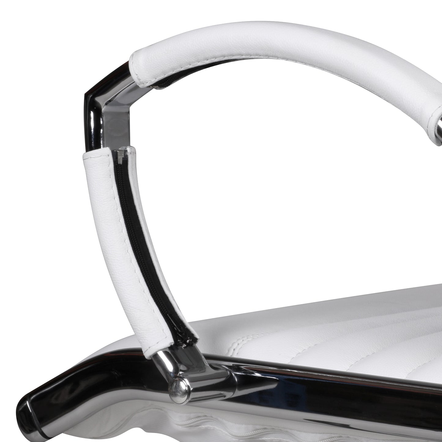 Buerostuhl SALZBURG 2 Bezug Echtleder Weiss Design Schreibtischstuhl mal mal L 120kg hoehenverstellbar ergonomisch mit Armlehnen niedrige Rueckenlehne Wippfunktion