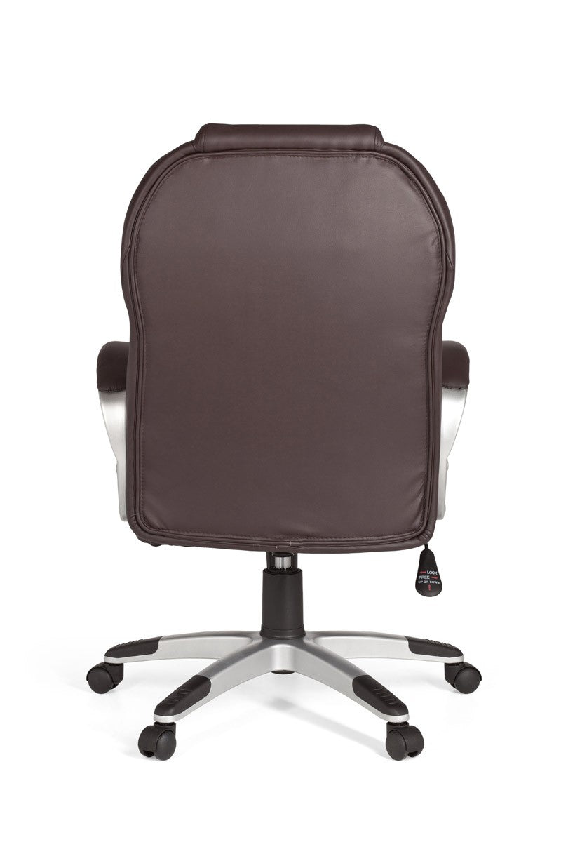 Buerostuhl MATERA Bezug Kunstleder Braun Schreibtischstuhl Design Chefsessel Drehstuhl mit mal mal L Polsterung 120kg