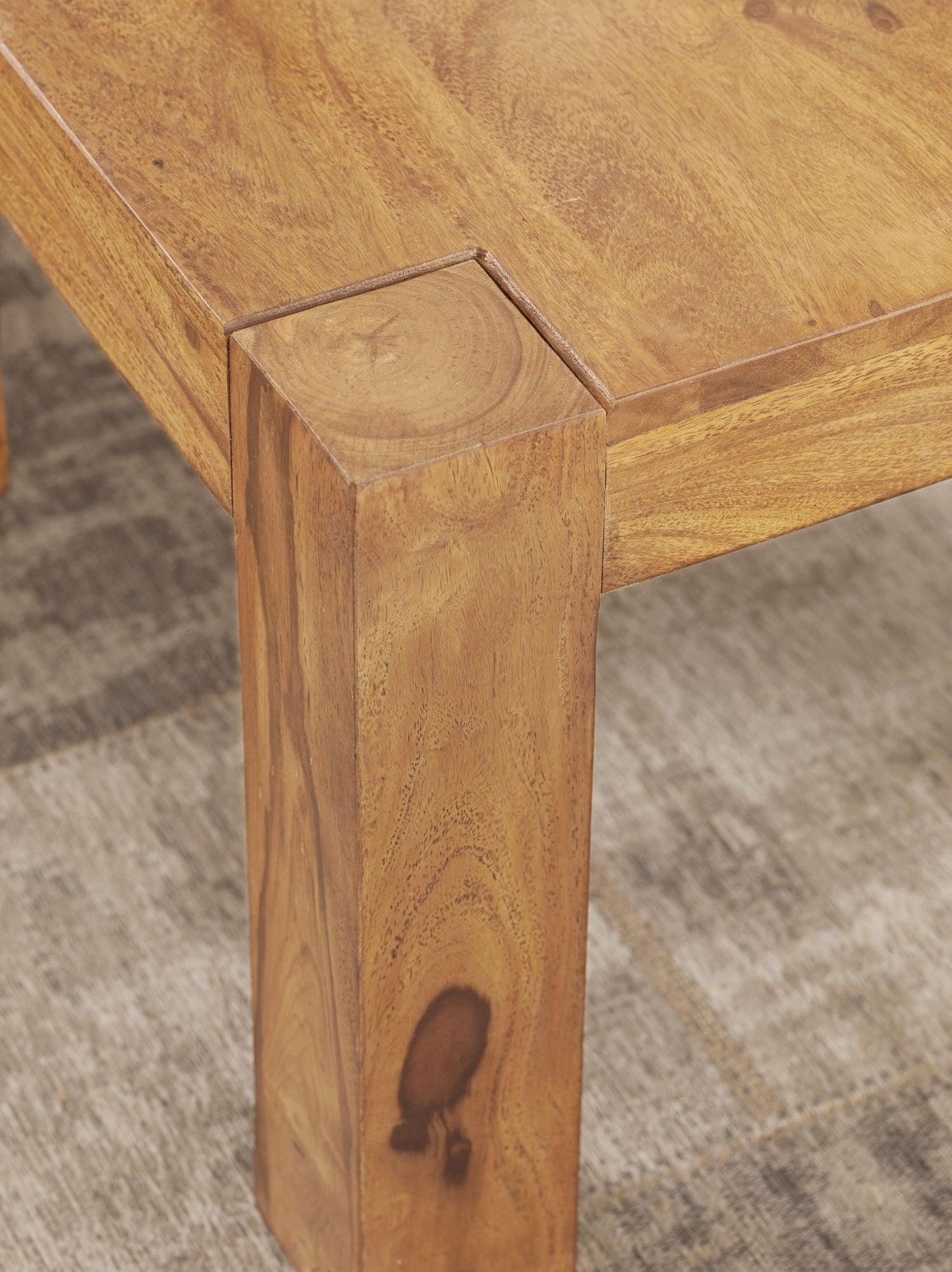Couchtisch Massiv Holz Akazie 60 cm breit Wohnzimmer Tisch Design braun Landhaus Stil Beistelltisch natur