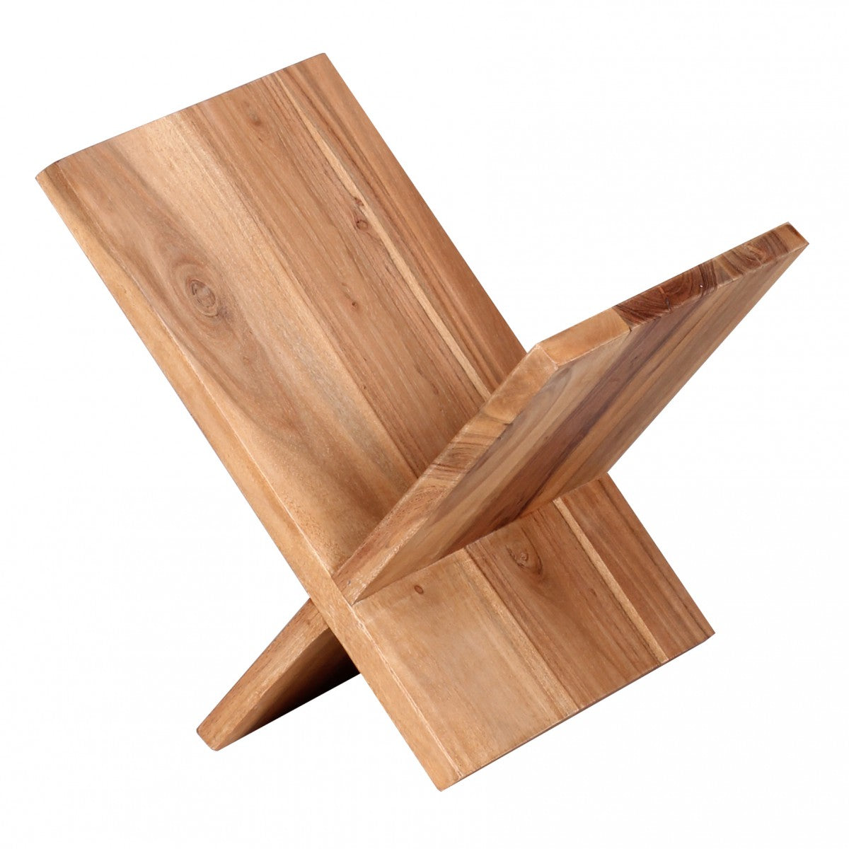 Zeitungsstaender MUMBAI Massivholz Akazie mal Form 31 cm Zeitschriften Staender Design Prospekt Halter Landhaus Stil Buchstaender