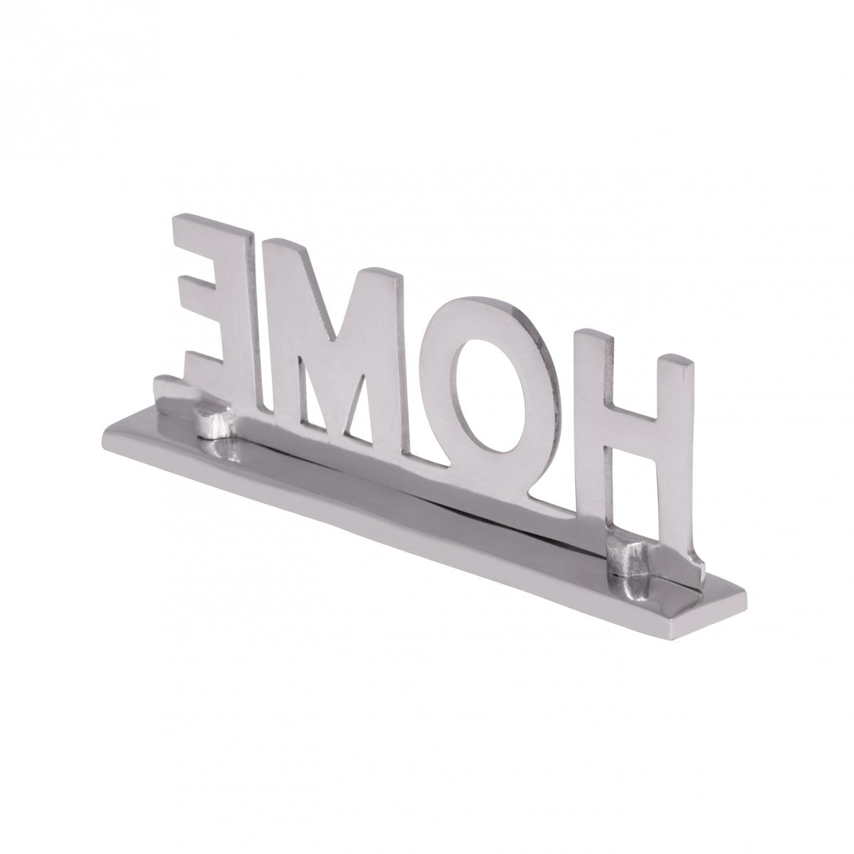 Home Deko Schriftzug Design Wohnzimmer Ess Tisch Dekoration Wohnung Alu Aluminium Wohndeko Silber 22 cm