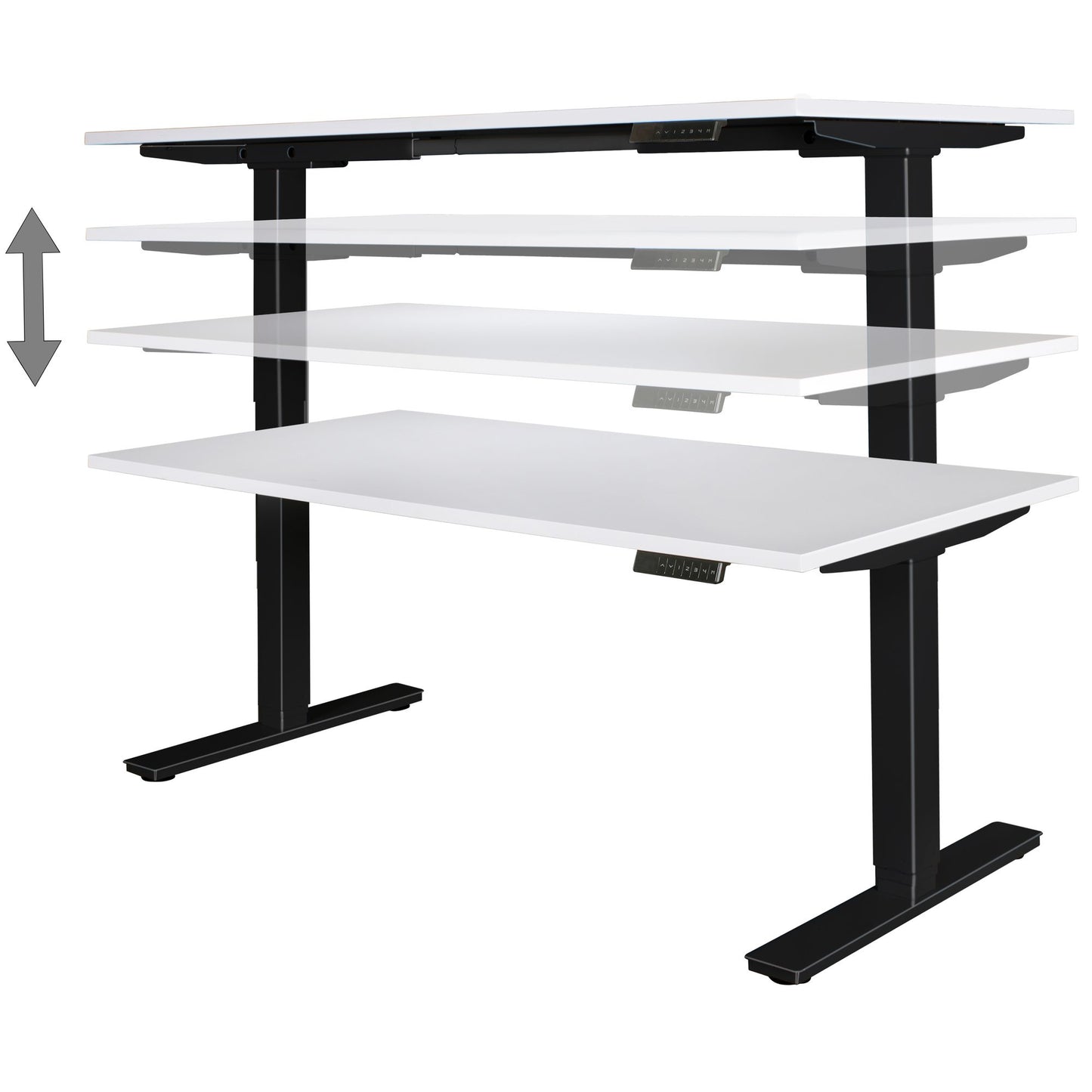 elektrisch hoehenverstellbares Tischgestell schwarz Gestell mit Memory Funktion Schreibtischgestell stufenlos hoehenverstellbar von 63 128 cm