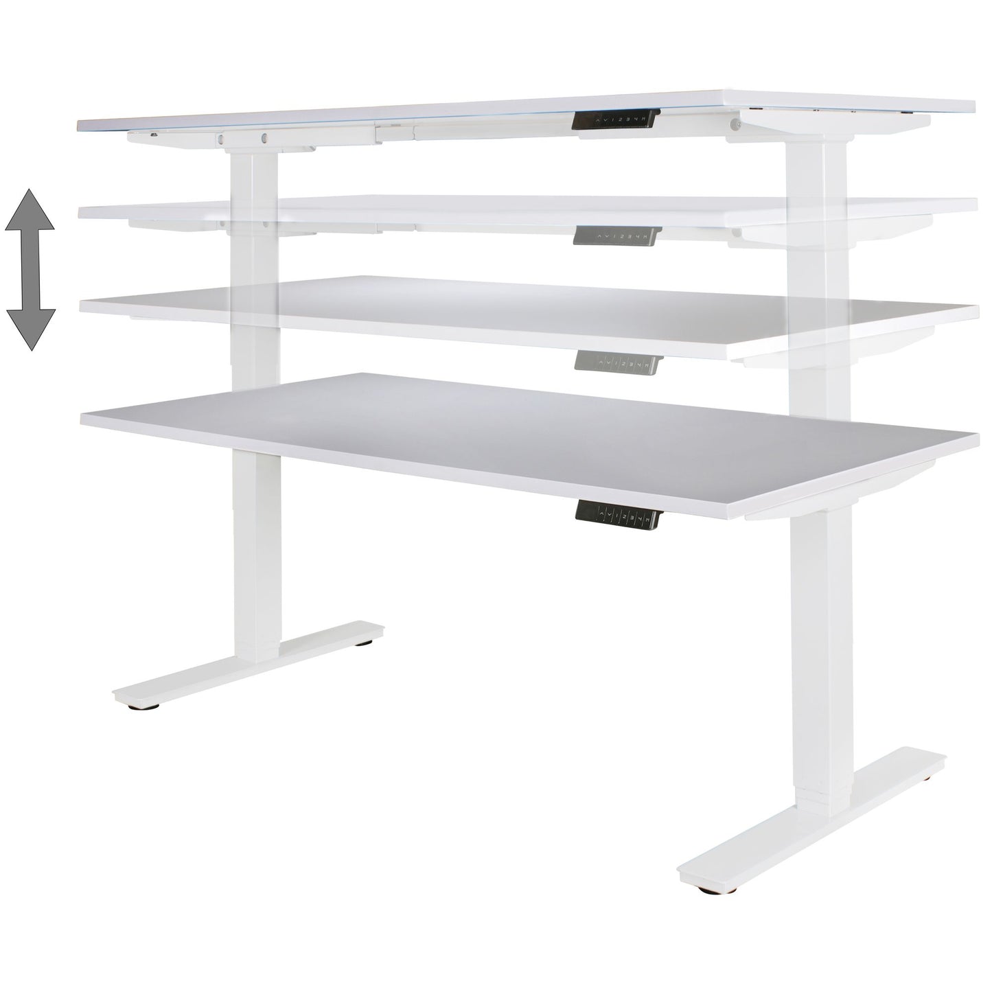 elektrisch hoehenverstellbares Tischgestell weiss Gestell mit Memory Funktion Schreibtischgestell stufenlos hoehenverstellbar von 63 128 cm