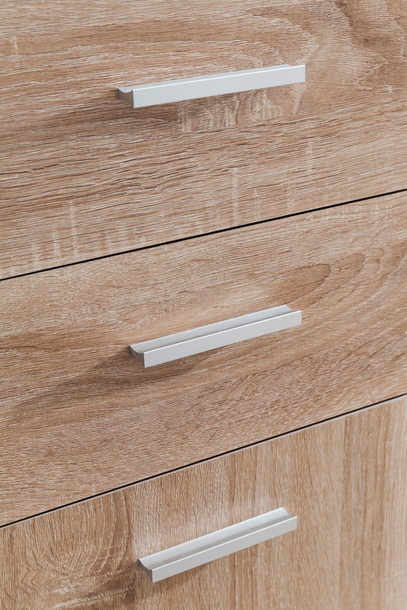 Kommode WL5.288 mit Tueren und Schubladen 107 mal 79 mal 35 cm Schrank Holz Sonoma Flurschrank modern Mehrzweckschrank klein Anrichte Sideboard matt Kommodenschrank Flurmoebel