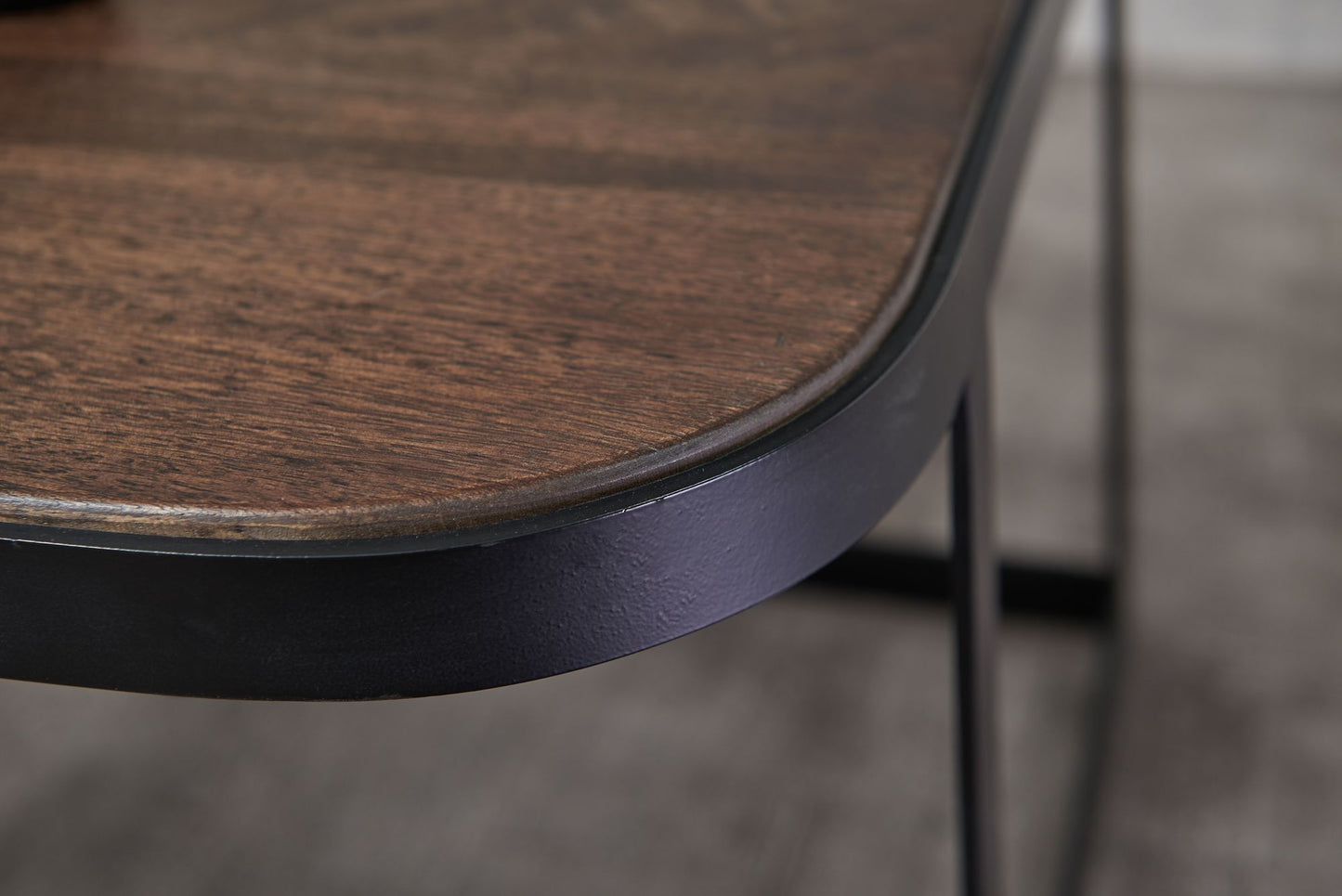 Couchtisch 2er Set Mango Massivholz Metall Wohnzimmertisch Dunkel Industrial Satztisch Beistelltisch Metallbeine Schwarz Tischset 2 teilig Satztisch Holz