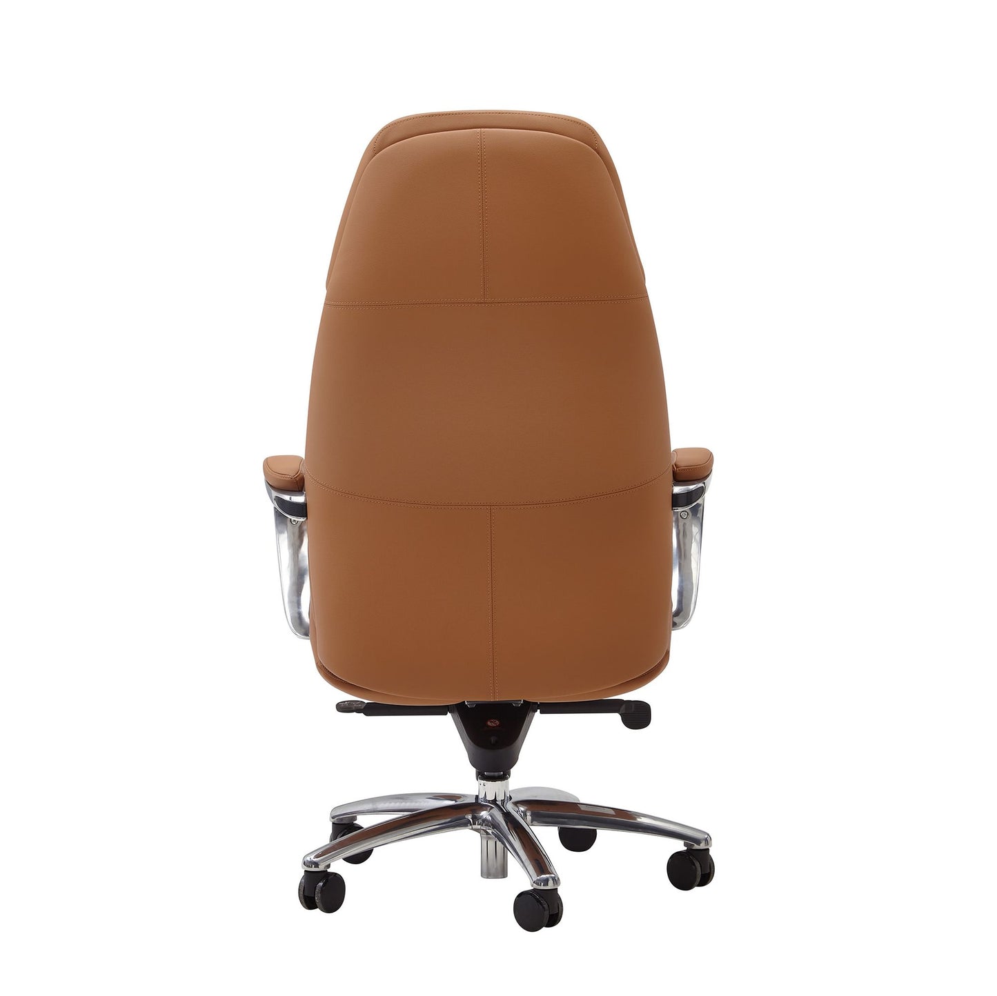 Designer Buerostuhl Bezug Echtleder Caramel Schreibtischstuhl bis 120 kg mal mal L Design Chefsessel hoehenverstellbar Drehstuhl ergonomisch mit Armlehnen und hoher Rueckenlehne Wippfunktion