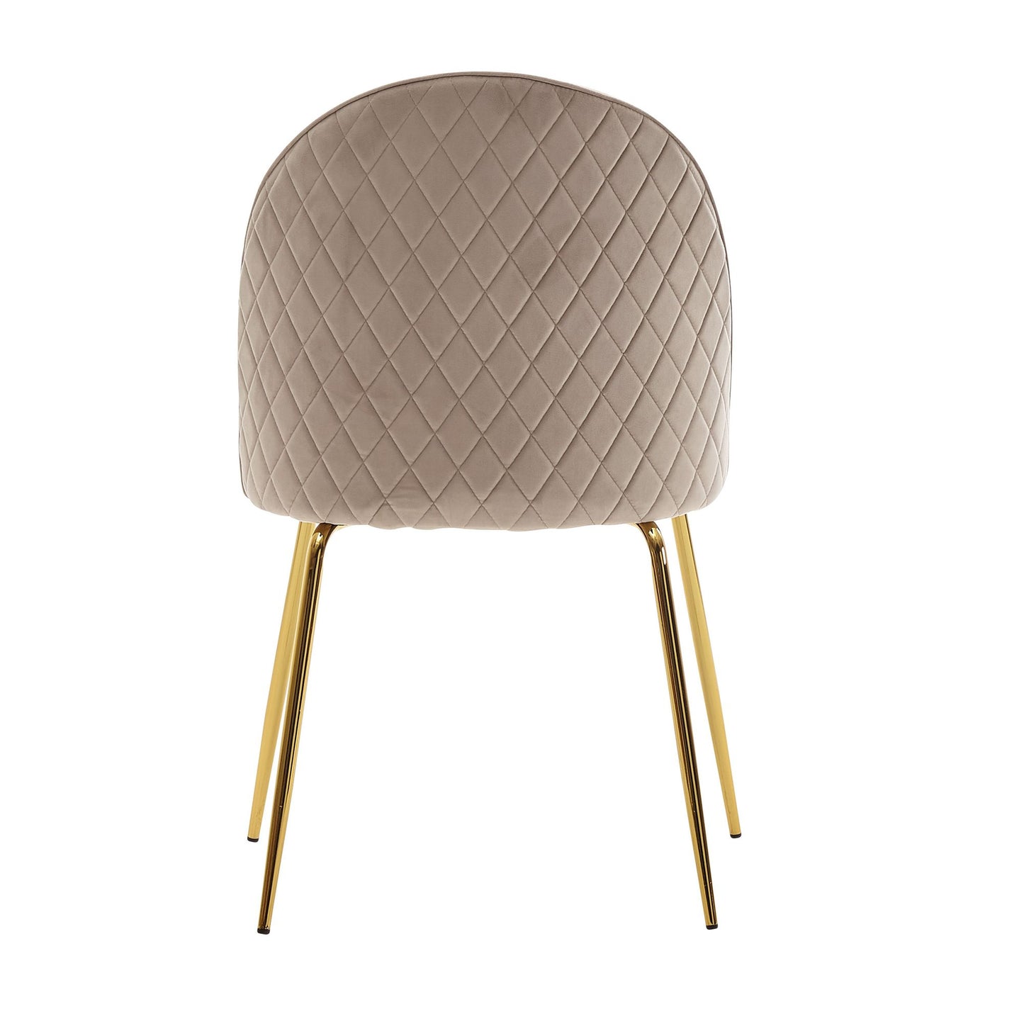 Design Esszimmerstuhl 2er Set Samt Beige Gepolstert Kuechenstuhl Stoff mit goldenen Beinen Schalenstuhl Skandinavisch Polsterstuhl mit Samtbezug
