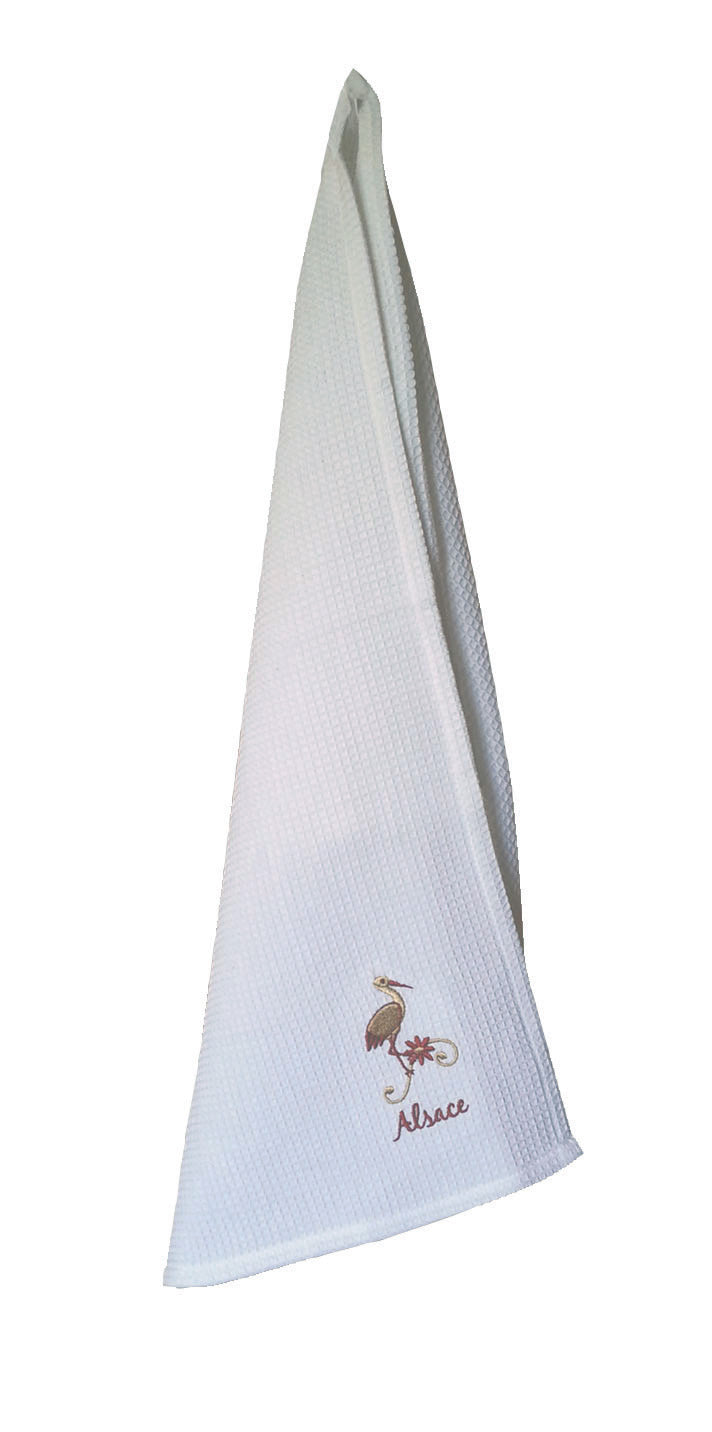 Set aus 2 Waffelhandtuechern Broderie Alsace Assortis 40 X 60
