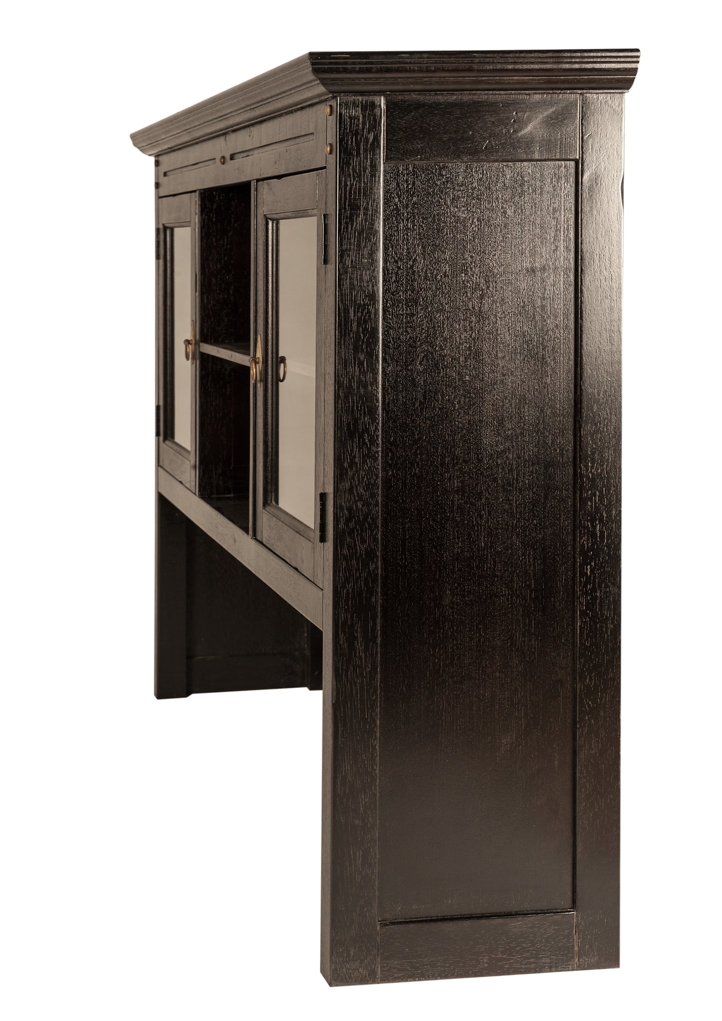 Buffet-Aufsatz 2 Glastueren 2 offene Faecher passend fuer Sideboard 09803-30 je ein fester Einlegeboden hinter den Glastueren Fachmasse rechts und links BT 41x275 cm Hoehe 37 und 25 cm Fachmasse mittig BT 41x30 Hoehe 37 und 25 cm
