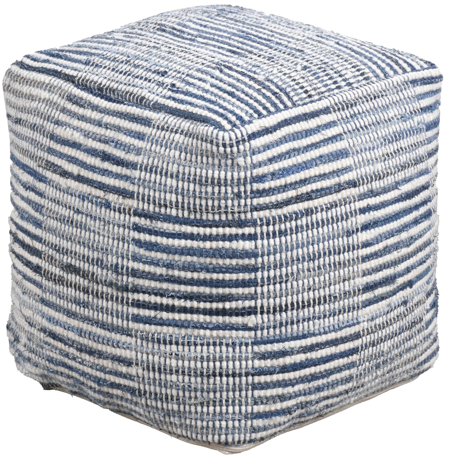 Pouf Merrikin Bleu/ivoire 40 x 40 x 40