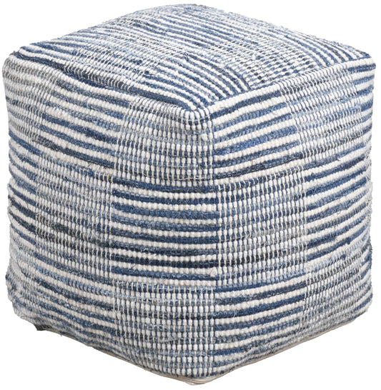 Pouf Merrikin Bleu/ivoire 40 x 40 x 40