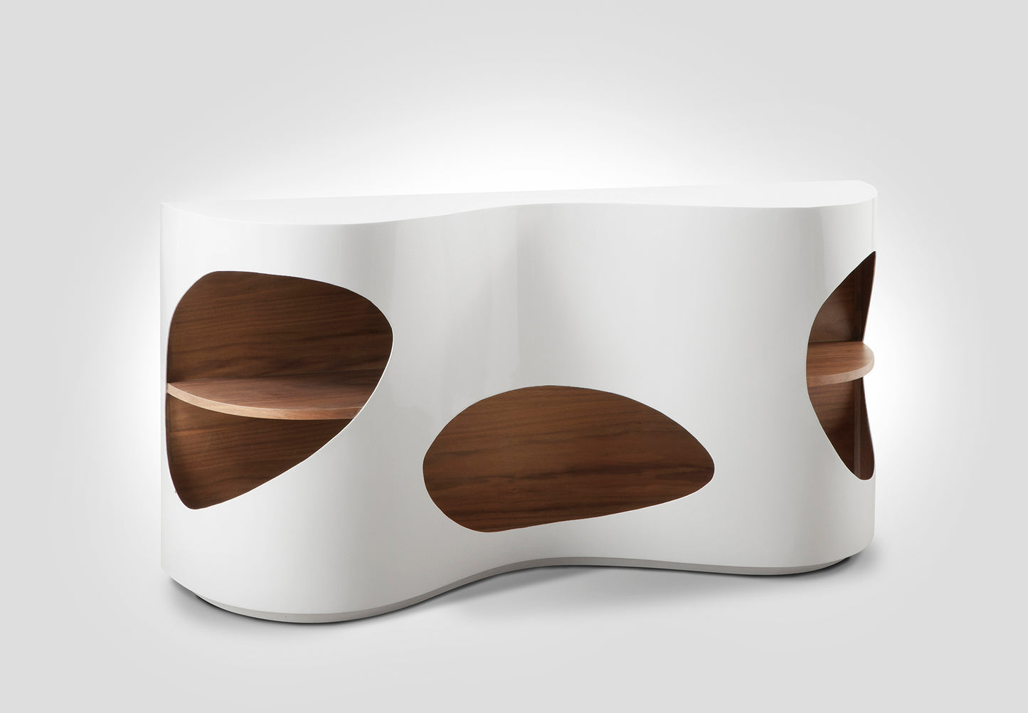 Sideboard 150x40x75 cm weiß Walnuss
