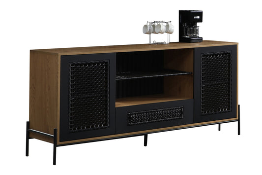 Sideboard Natur Schwarz