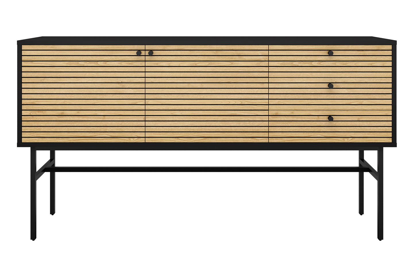 Sideboard Schwarz Eiche Echtholzfurnier