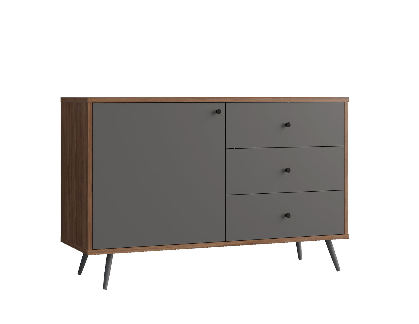 Sideboard 118 cm Walnuss Grau