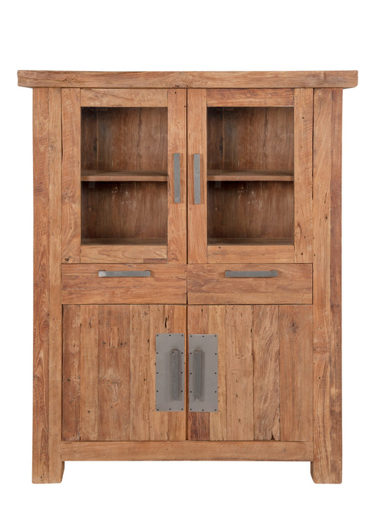 Highboard   2 Glastueren 2 Schubladen 2 Holztueren Schubladenschienen aus Holz