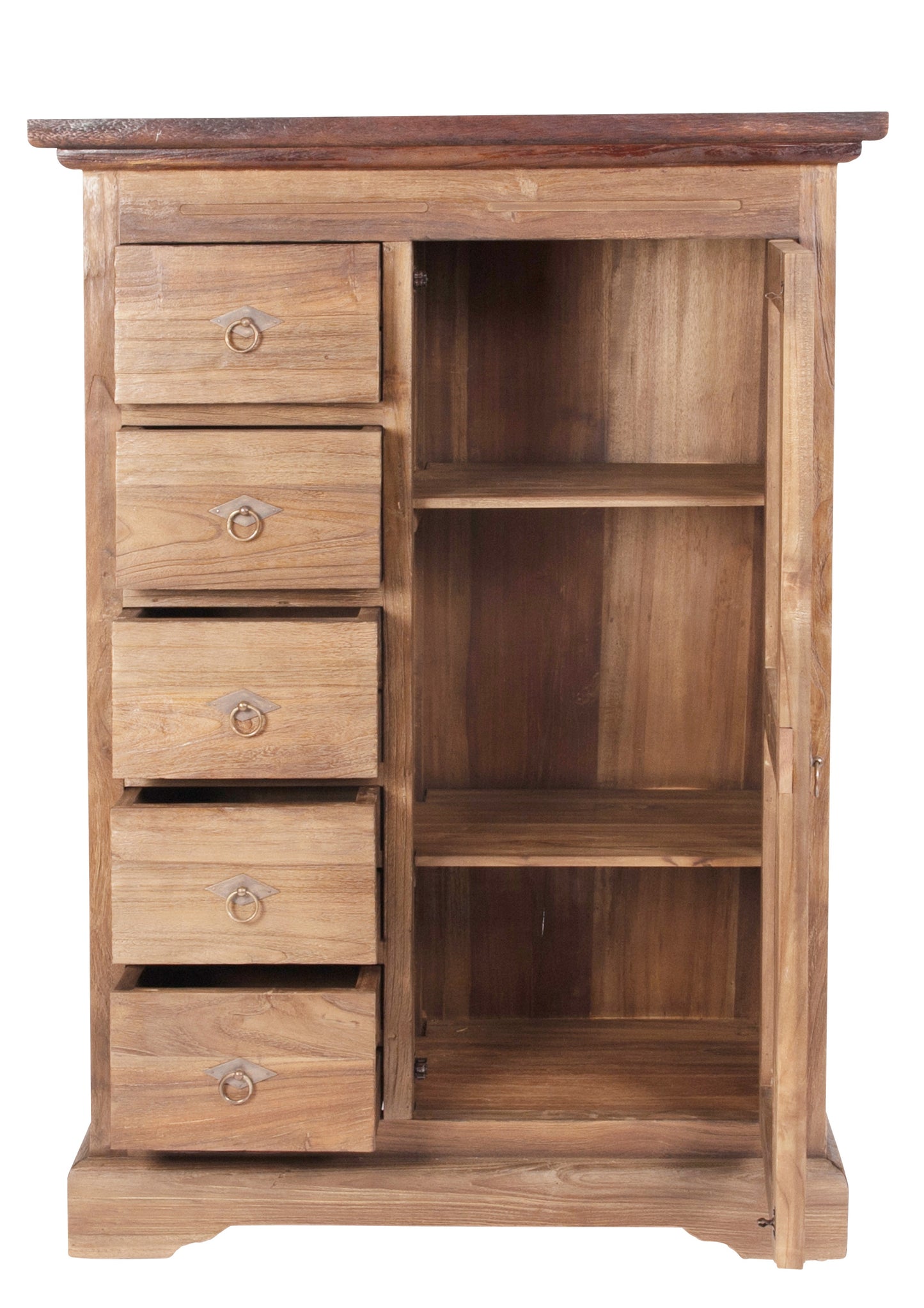 Brotschrank 5 Schubladen 1 Tuer Holzauszuege an den Schubladen