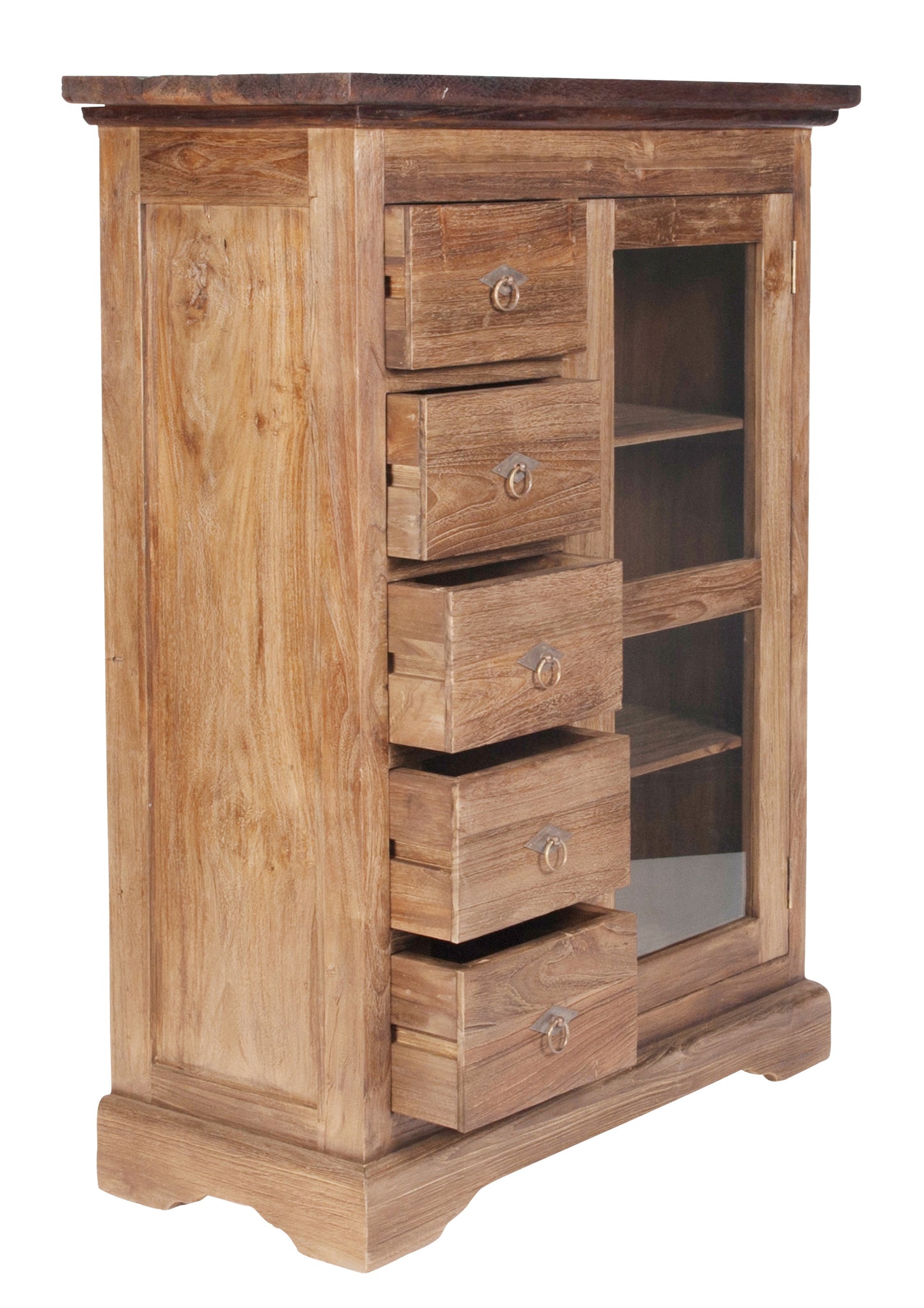 Brotschrank 5 Schubladen 1 Tuer Holzauszuege an den Schubladen