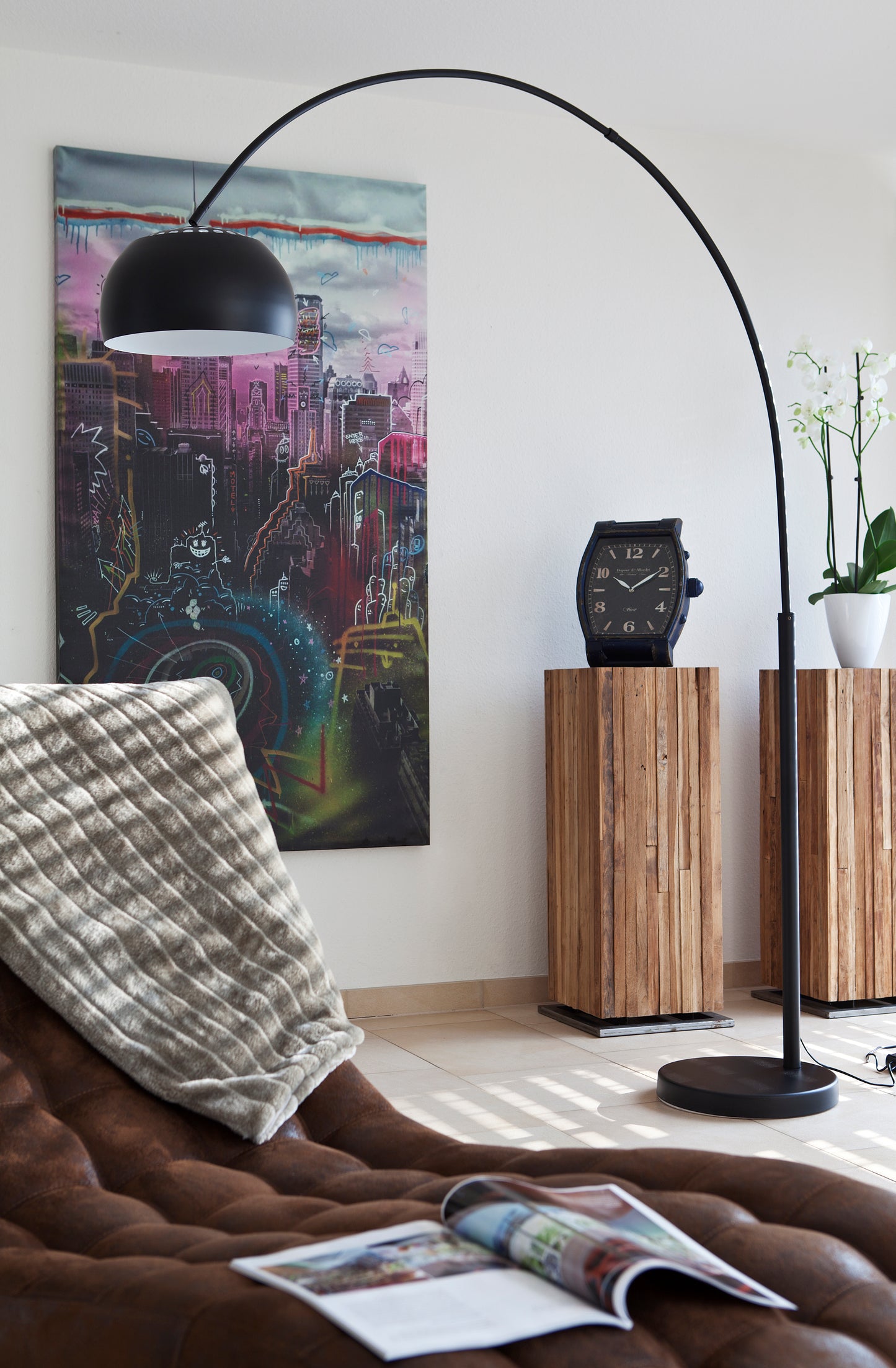 Bogenlampe 195 cm schwarz
