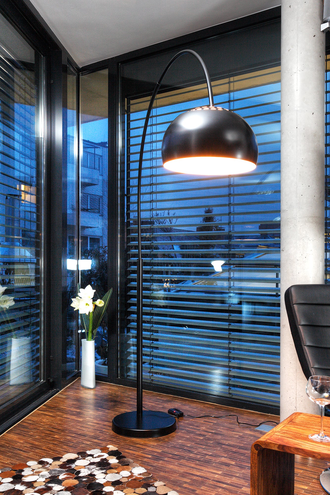 Bogenlampe 195 cm schwarz
