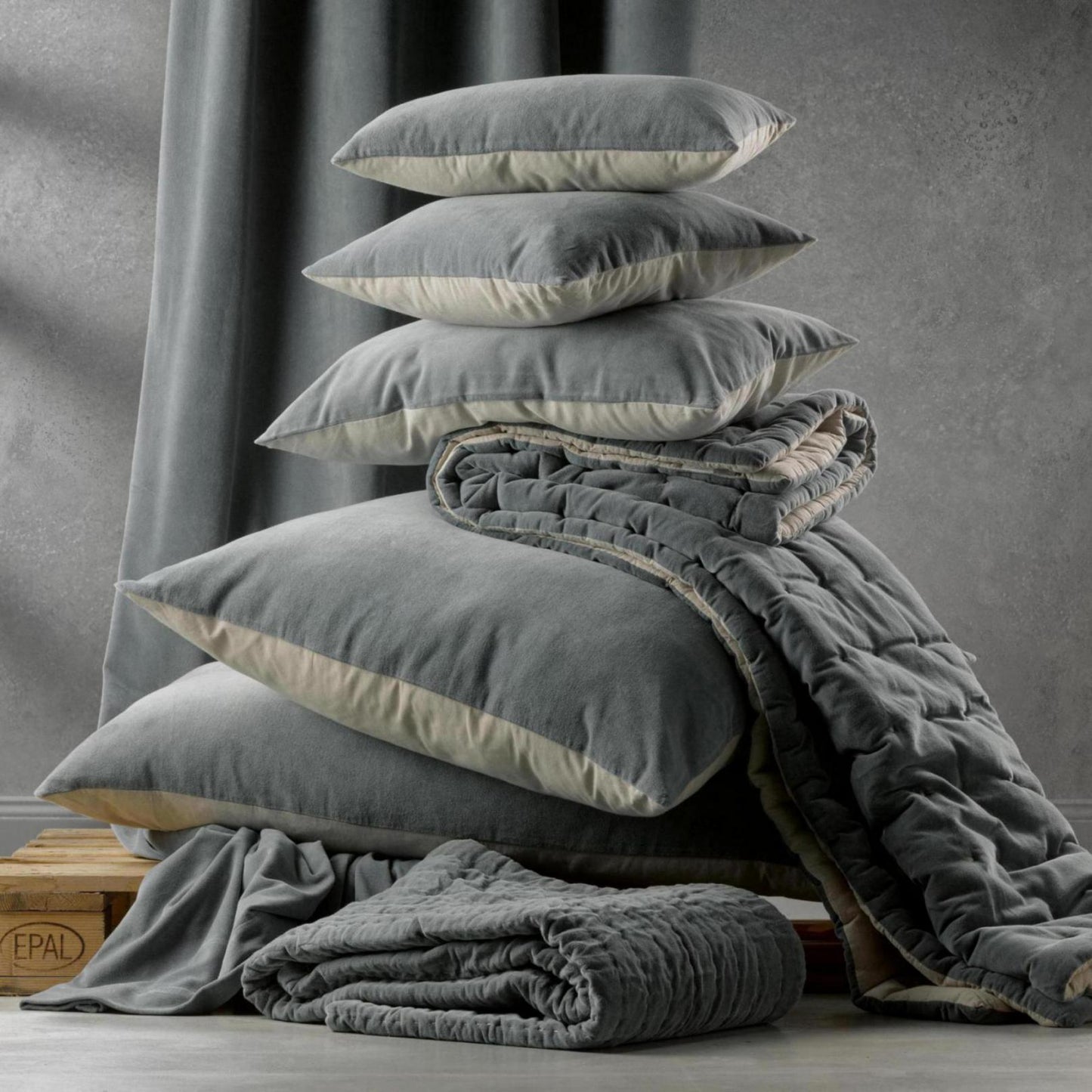 Einfarbiges Kissen Elise Vert de gris 30 X 50