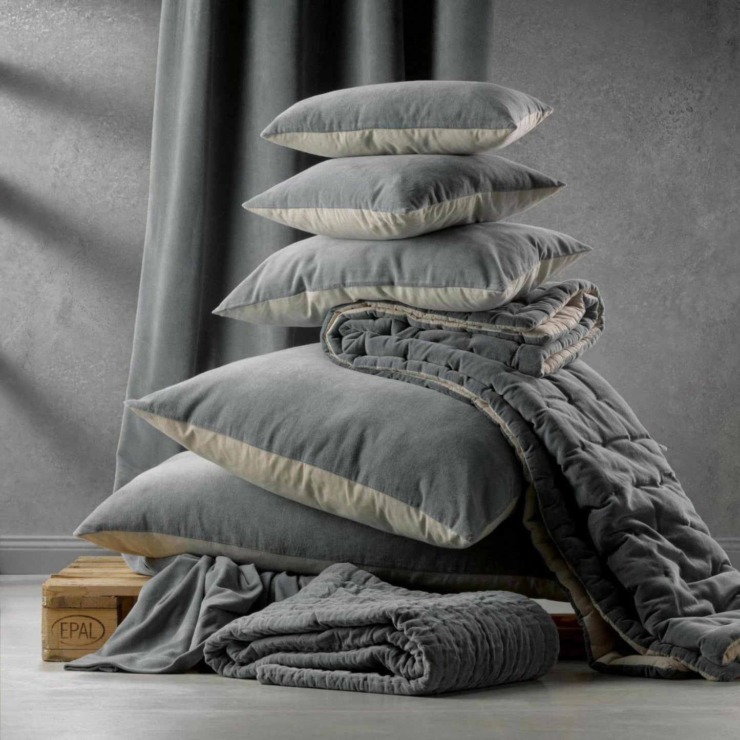Einfarbiges Kissen Elise Cobalt 45 X 45