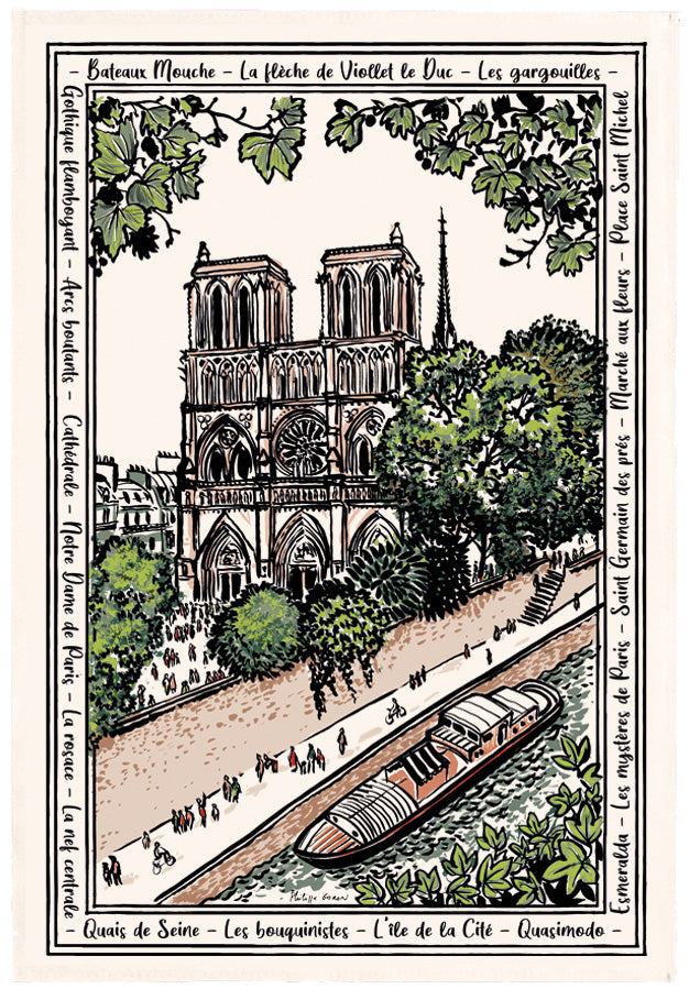 Notre Dame Geschirrtuch Écru 48 X 72