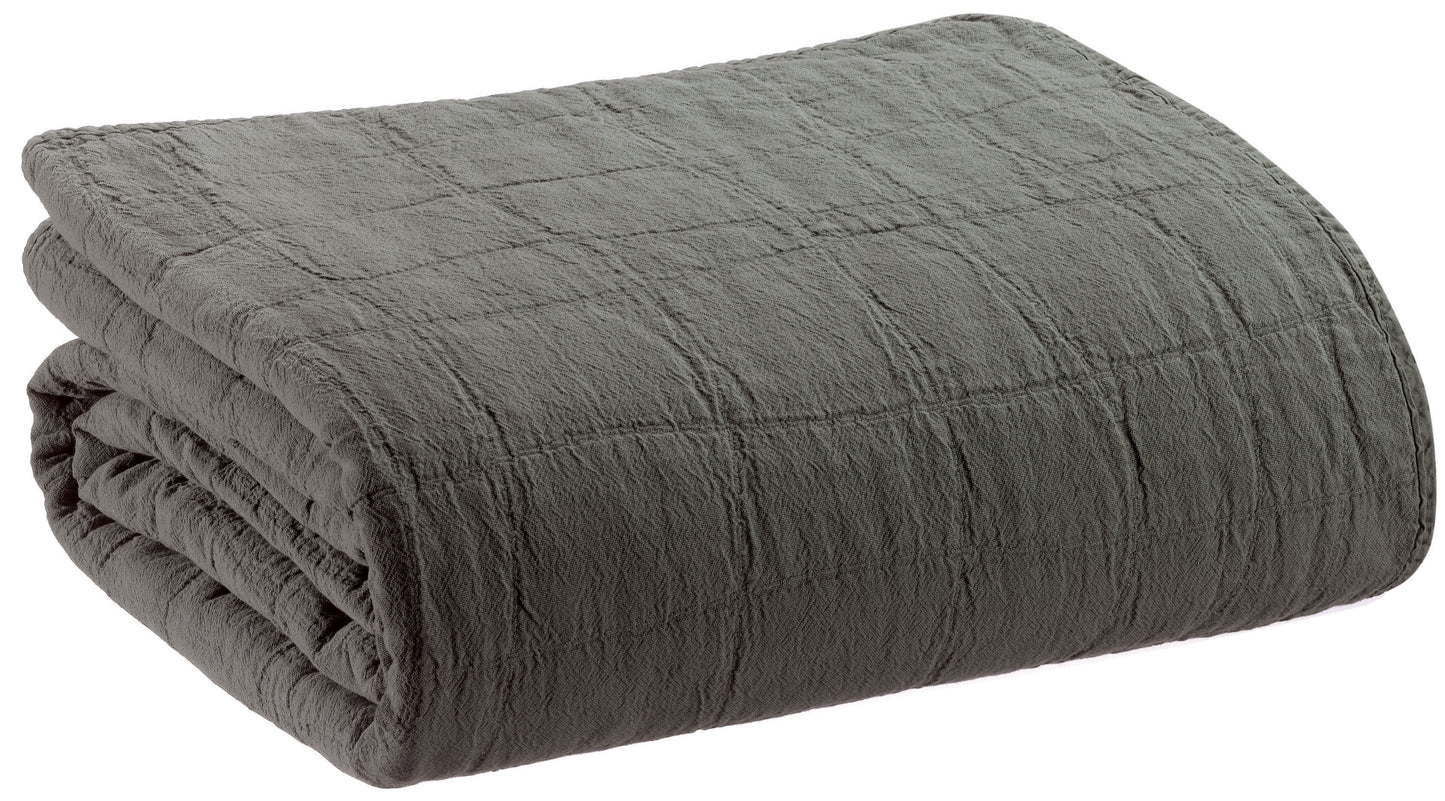 Recycelte Tagesdecke Titou Carbone 180 X 260
