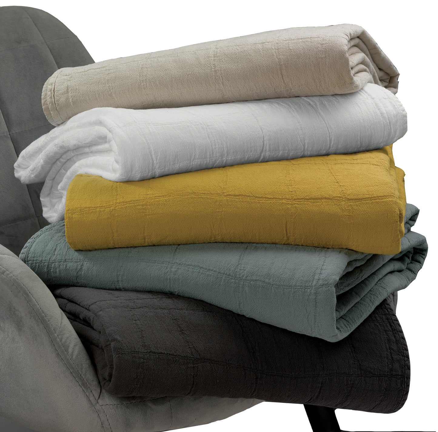 Recycelte Tagesdecke Titou Carbone 240 X 260