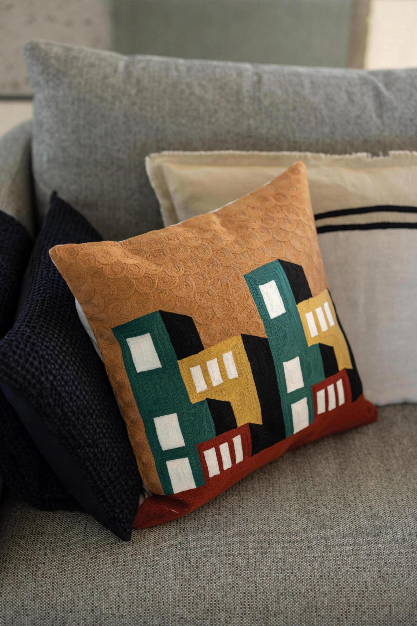 Besticktes Kissen Suri Multico 45 X 45