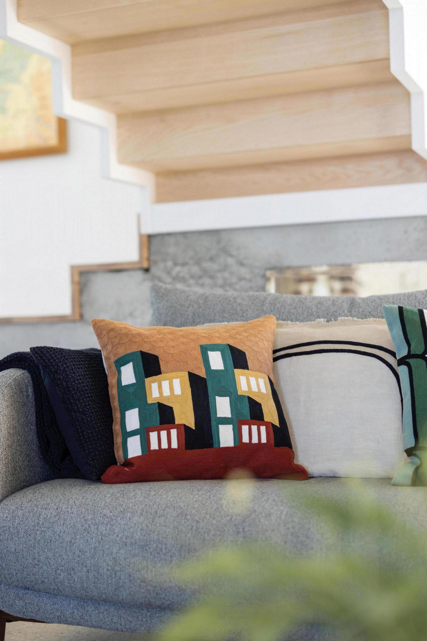 Besticktes Kissen Suri Multico 45 X 45