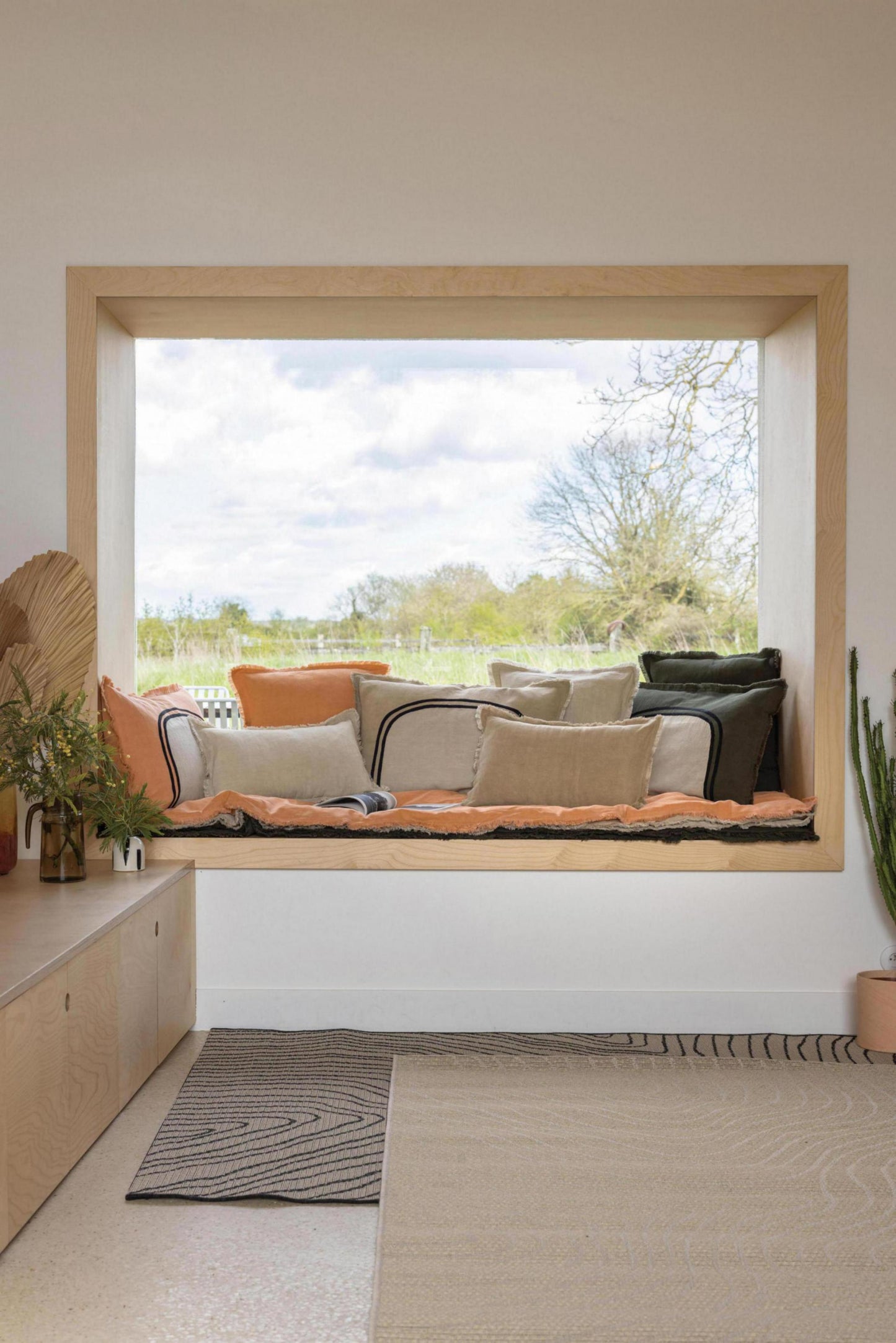 Zweifarbiges Kissen Laly Bicolore Olive 40 X 65