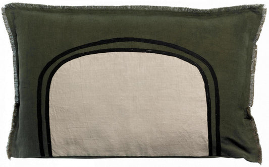 Zweifarbiges Kissen Laly Bicolore Olive 40 X 65