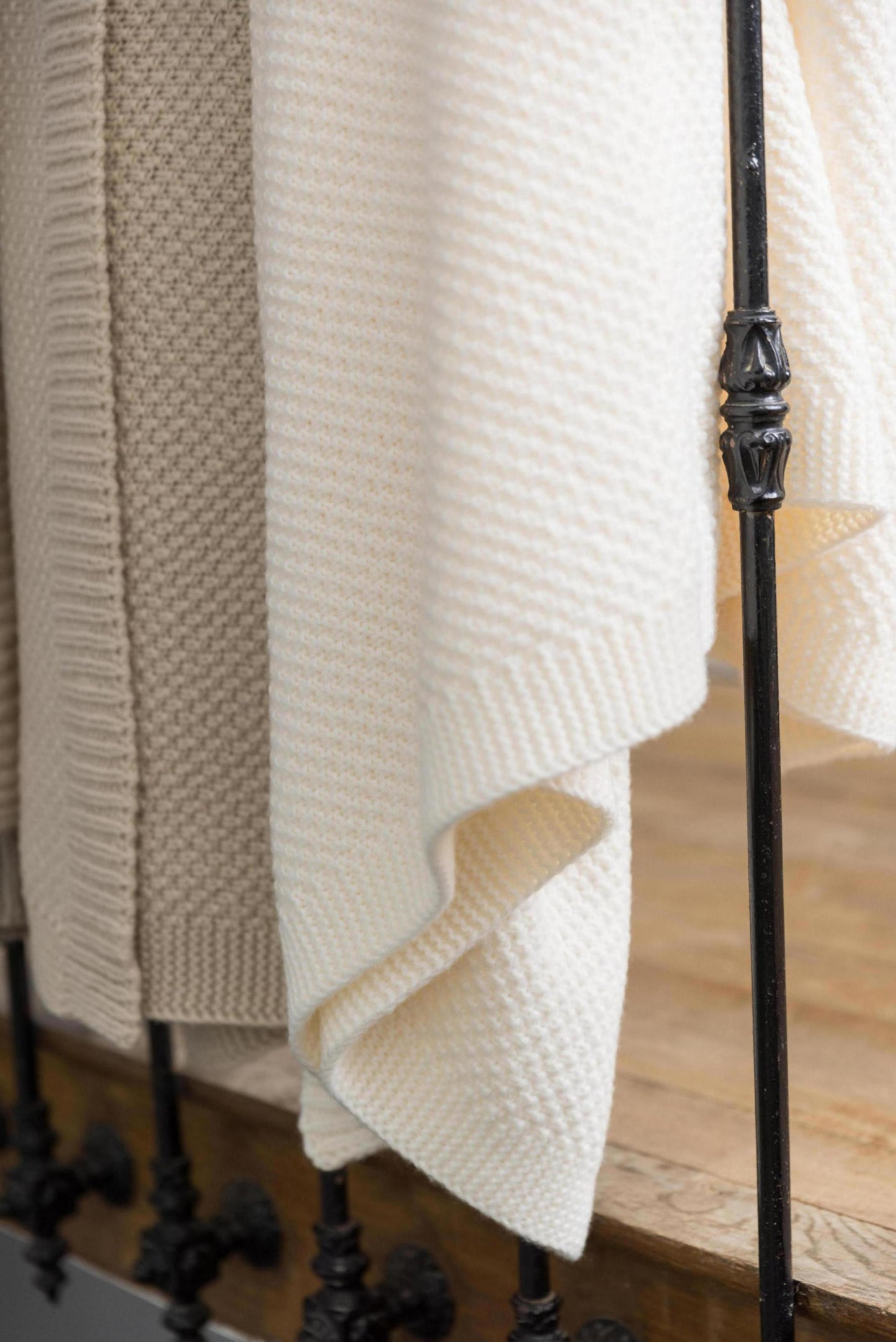 Recycelte Strickdecke Danilo Ivoire 130 X 160